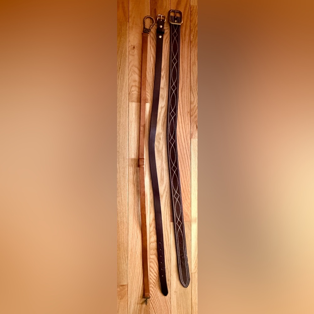 Brown and Black Leather Belts